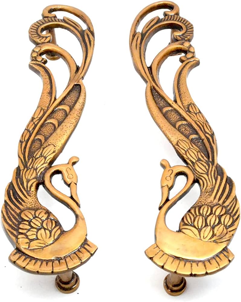 Premium Peacock Shape Door Handles in Brass | Custom Door Pulls