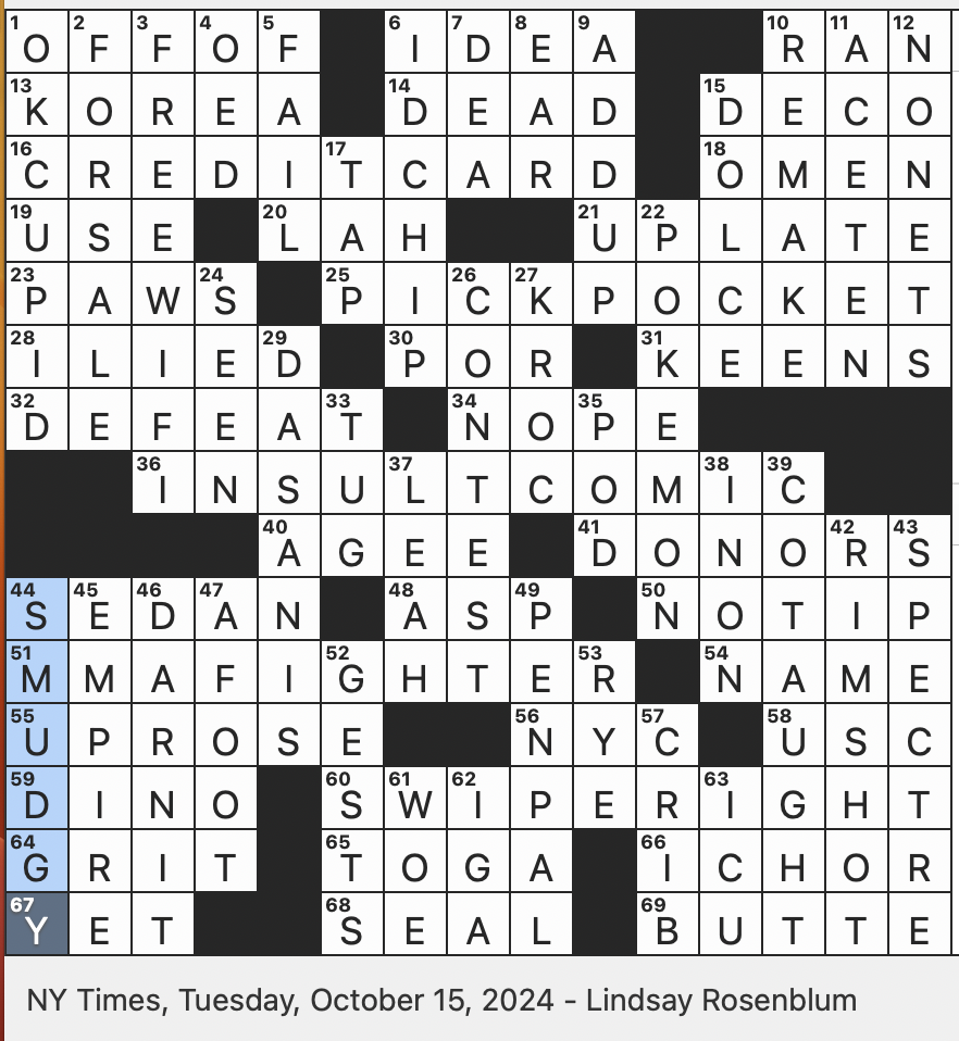 word with good or blood nyt crossword