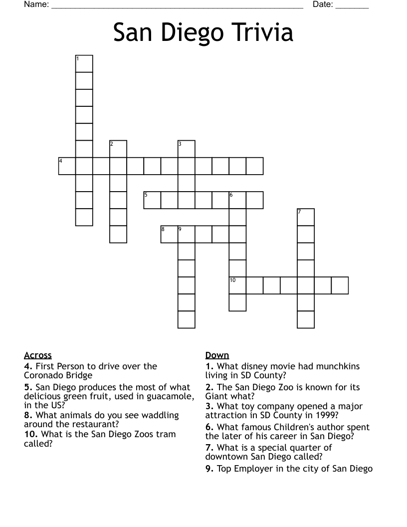 Solve the City Near San Diego Crossword Puzzle Like a Pro