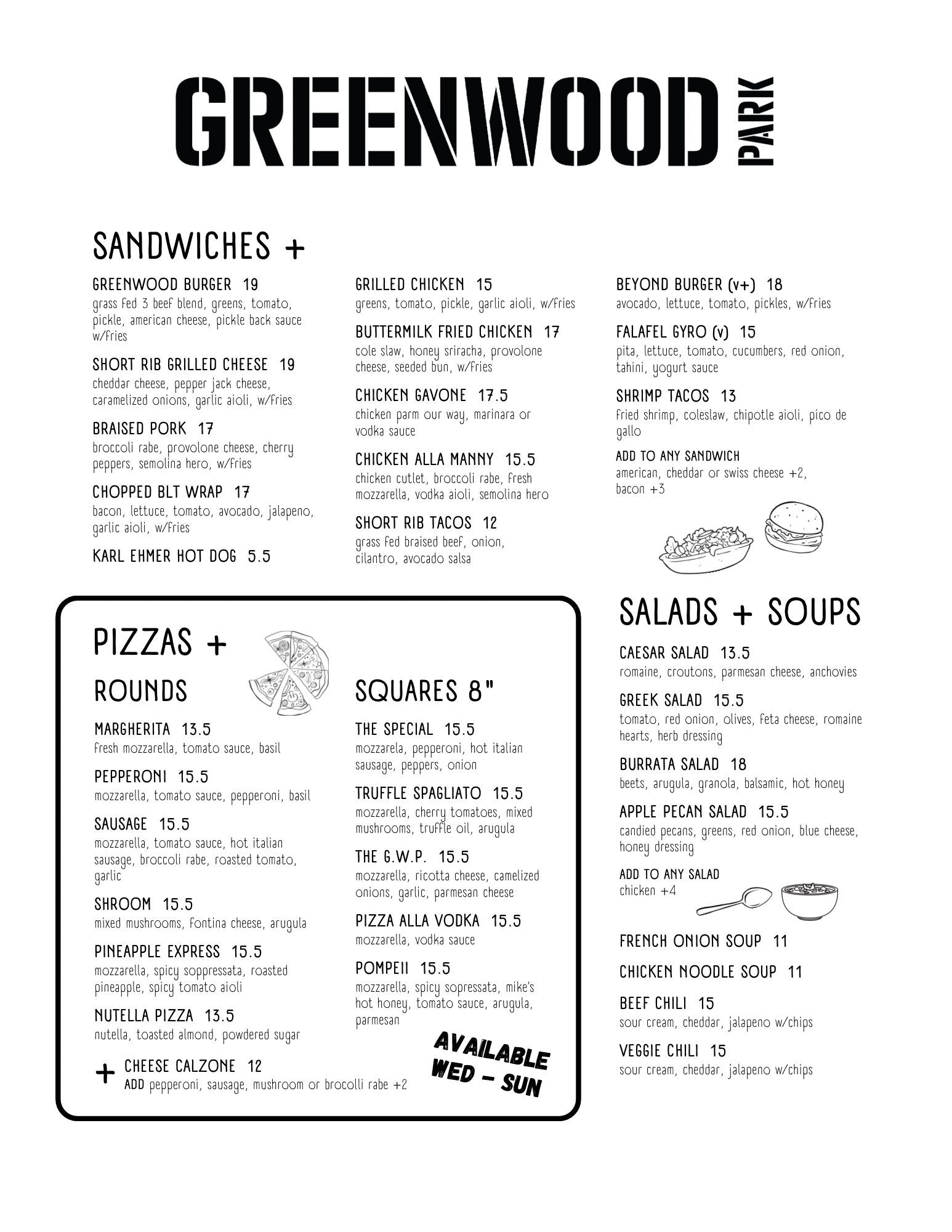 Full Greenwood Menu: Everything You Can Order!