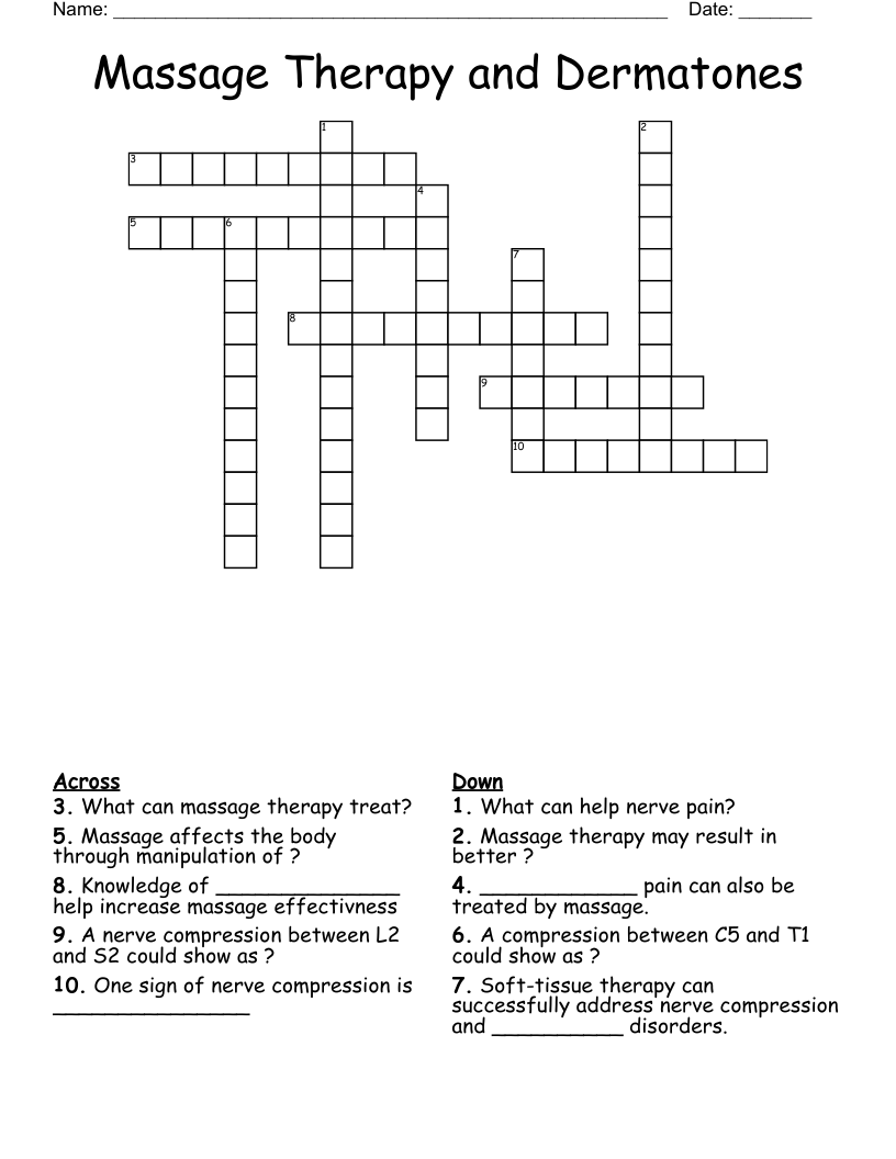 Crossword Massage:The Fun Way to Relieve, relax!