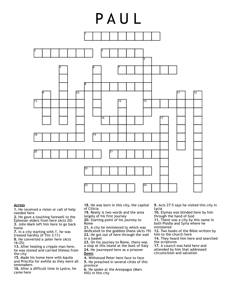 Paul in Italian Crossword Puzzles: Get the Answer (Simple Definitions)