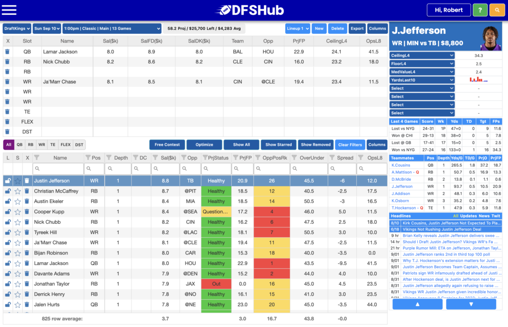 Fanduel NFL Lineup Optimizer: Build a Winning Lineup!