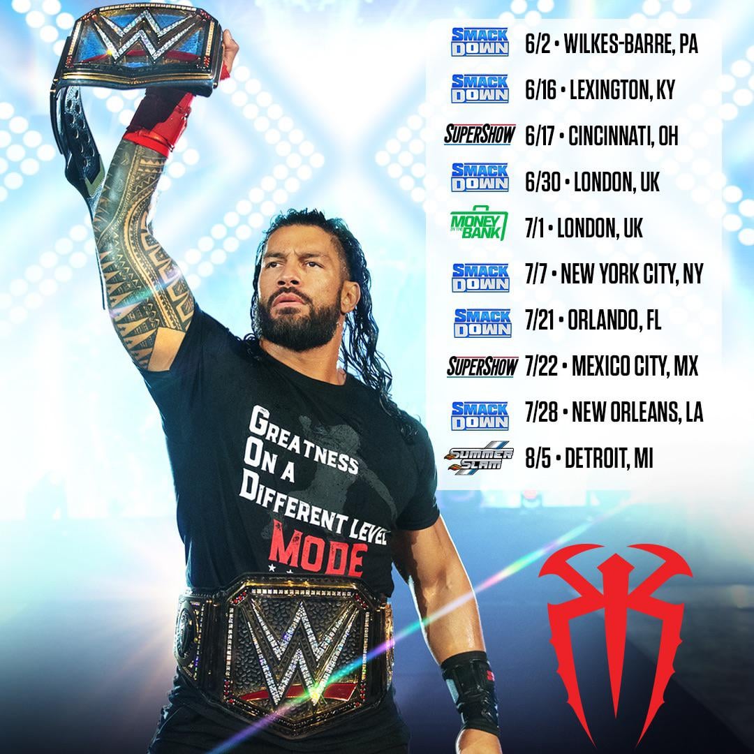 Roman Reigns Schedule: Find Out When and Where He Will Appear Next Time.