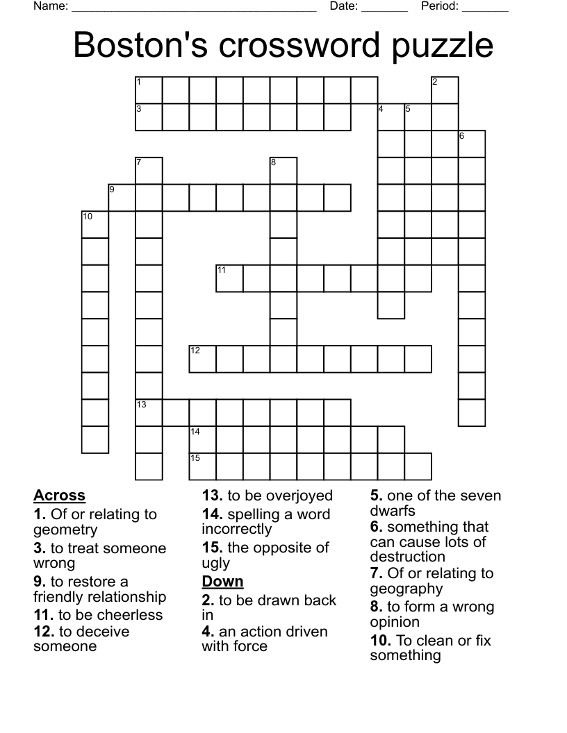 Complete Boston Dinner Crossword Solver (Beginner Friendly)