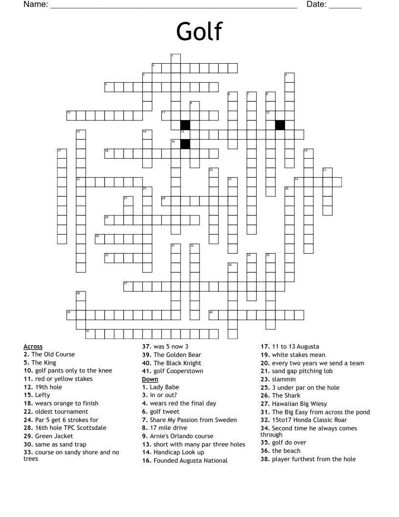 Stuck on a Golf Crossword? (Get Clues for Some Golf Tournaments Crossword Now!)