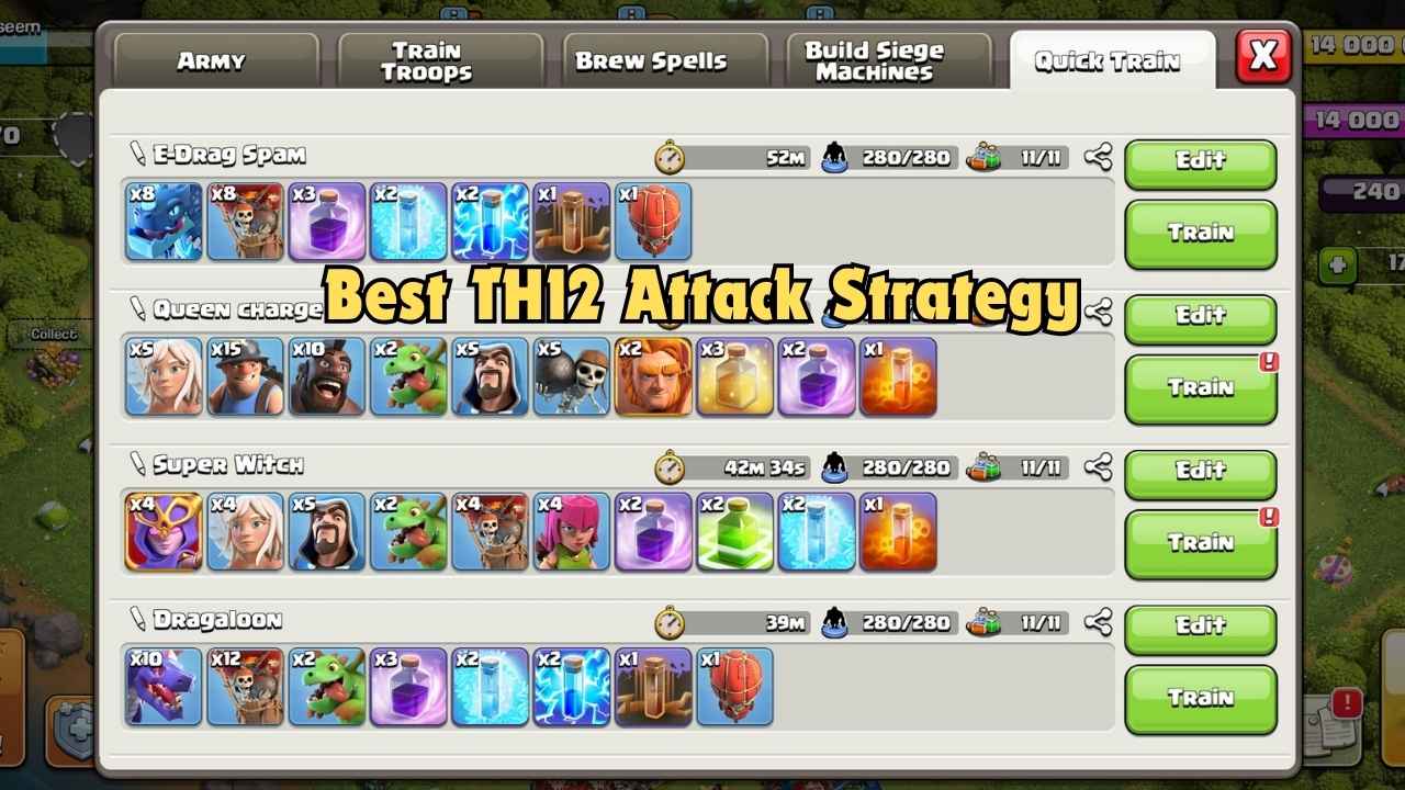 th12 attack strategy:What is the Simple way to crush any base?