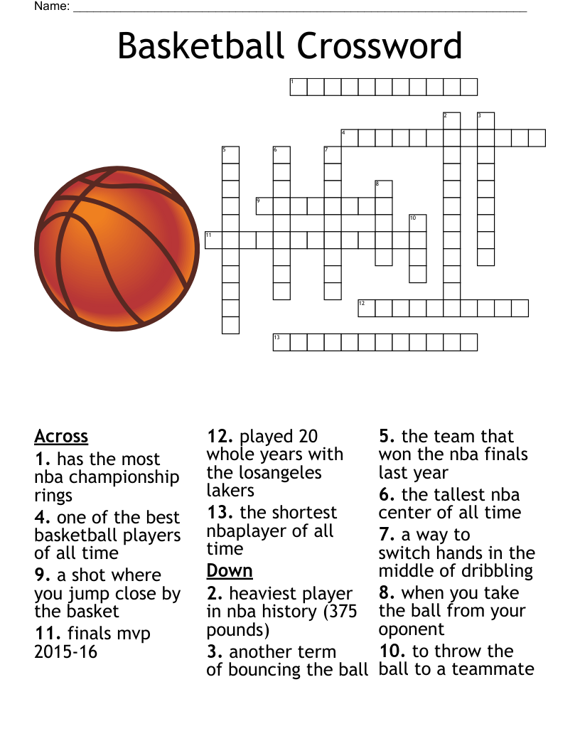 Basketball Clues: One Is Used in Basketball Crossword Help!